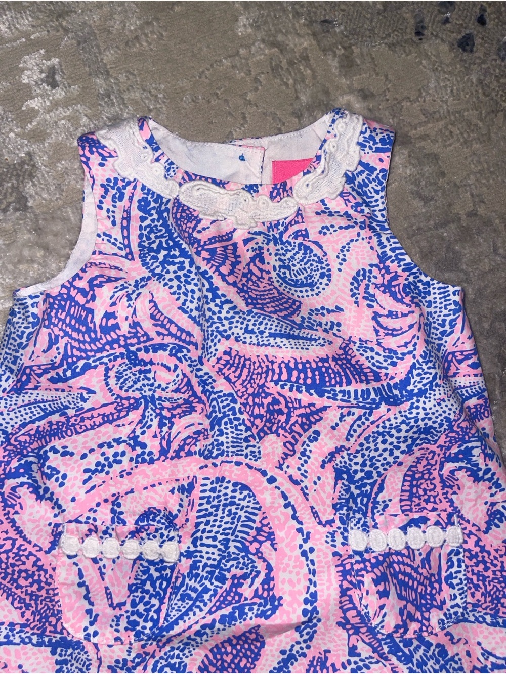 Lilly Pulitzer Pink & Blue Printed Girls' One-Piece Dress - Picture 4 of 4